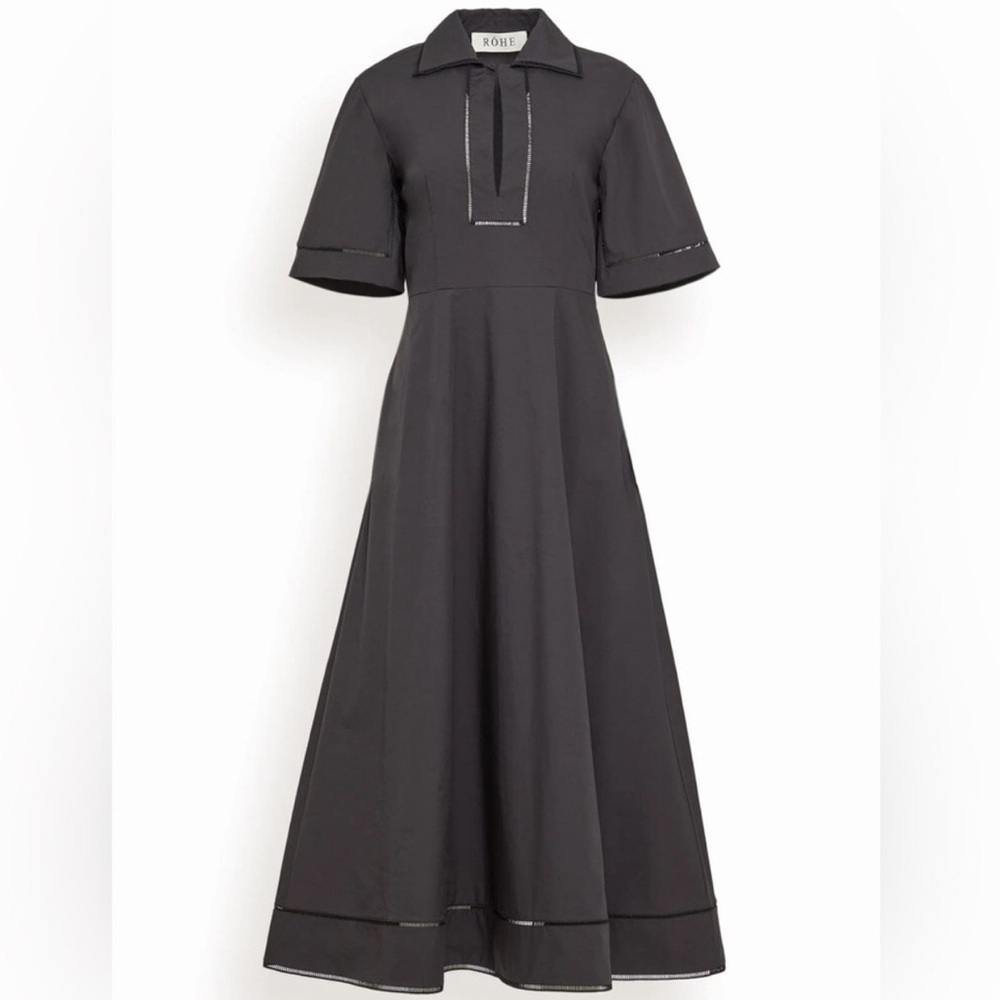 Røhe Black Collared Midi Dress